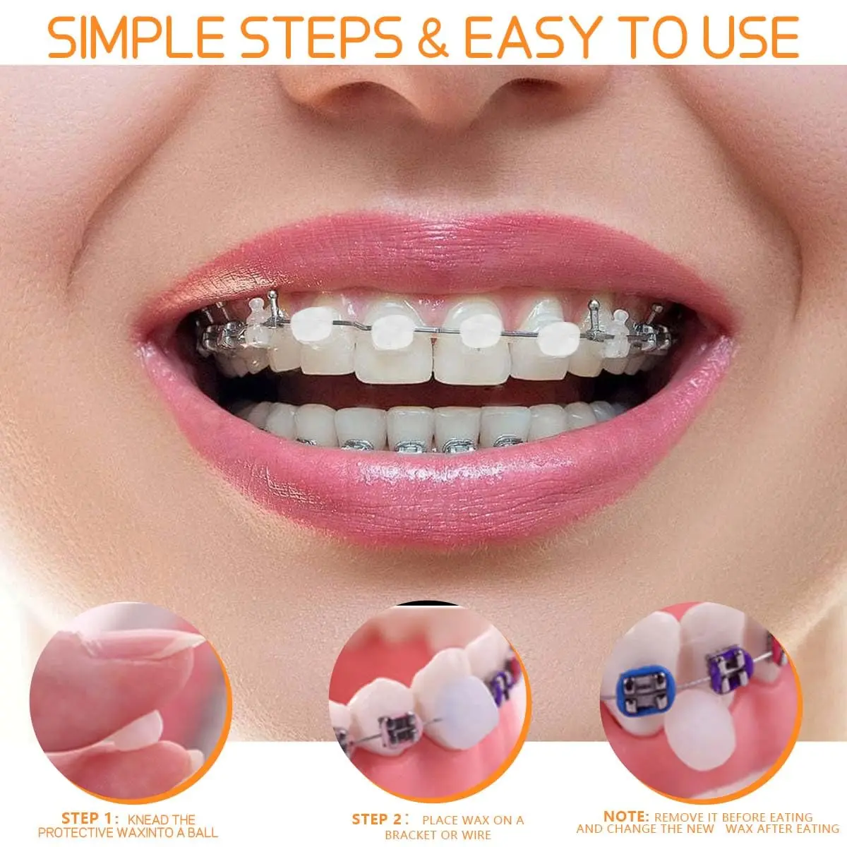 Twelve boxes of colorful, scented orthodontic wax strips provide temporary relief from irritation caused by braces brackets and wires, protecting the inner mouth.