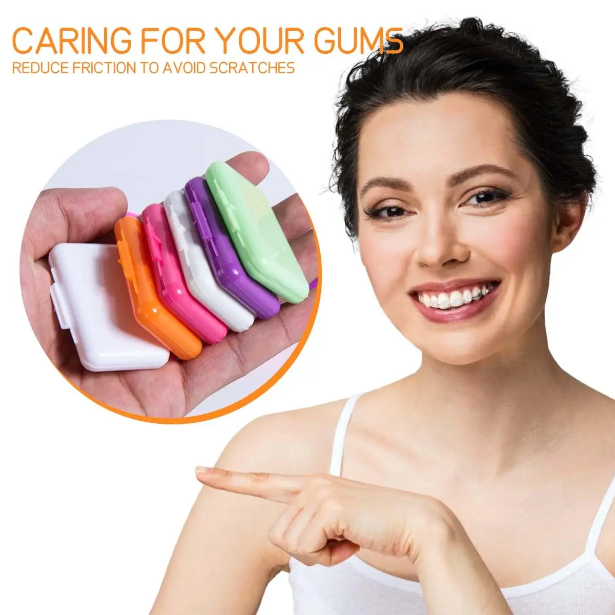 Twelve boxes of colorful, scented orthodontic wax strips provide temporary relief from irritation caused by braces brackets and wires, protecting the inner mouth.