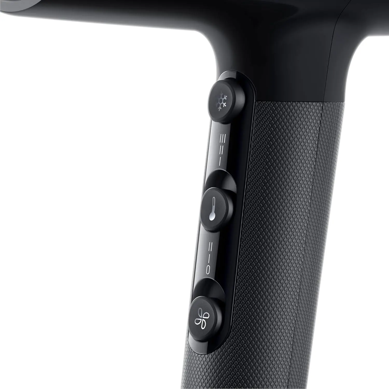 The Braun HD2.2 hair dryer in ion black, featuring 2200 watts of power, IONTEC technology for shine, and three heat modes for fast and customizable drying.