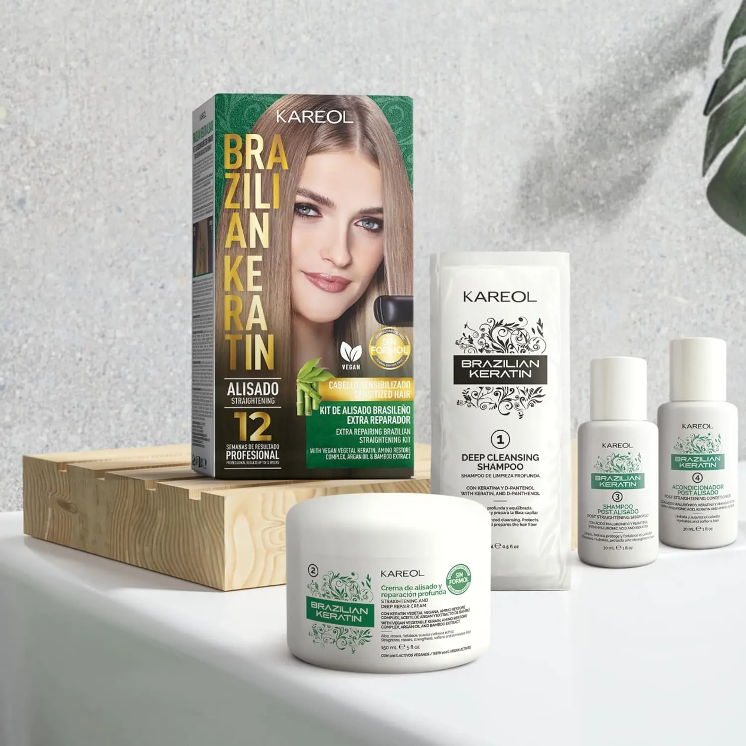 Authentic Brazilian Keratin Kit Alisado Extra Reparador by KAREOL for everyday hair care use, providing confidence and a unique fragrance.