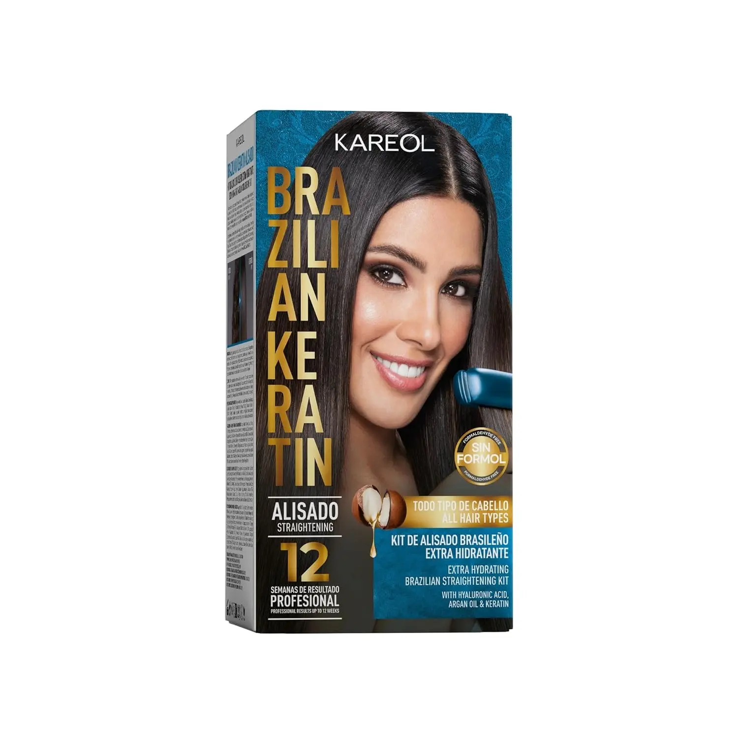 Authentic Future Cosmetics Brazilian Keratin Kit Alisado Extra Hidratant provides hair straightening, deep hydration, and a feeling of well-being, ideal for travel and convenient use.