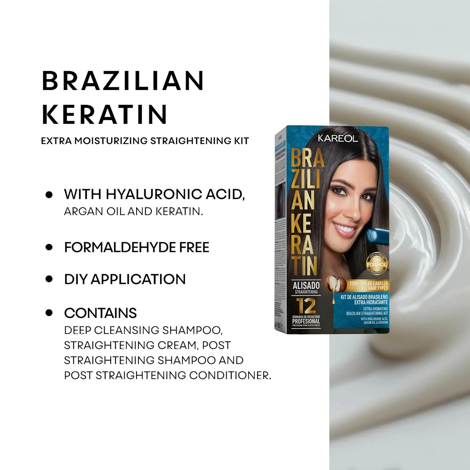 Authentic Future Cosmetics Brazilian Keratin Kit Alisado Extra Hidratant provides hair straightening, deep hydration, and a feeling of well-being, ideal for travel and convenient use.