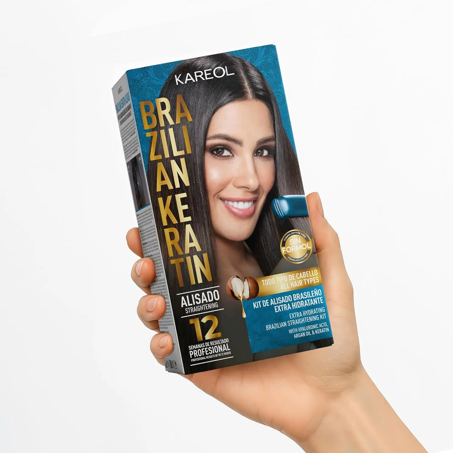 Authentic Future Cosmetics Brazilian Keratin Kit Alisado Extra Hidratant provides hair straightening, deep hydration, and a feeling of well-being, ideal for travel and convenient use.