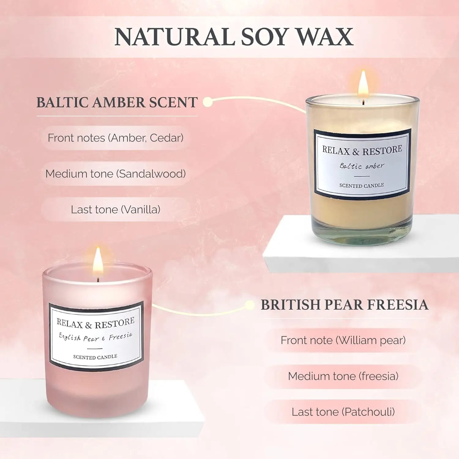 This gift set features scented soy candles and rose aroma bath bombs for women's relaxation, perfect as birthday gifts or for a home spa experience.