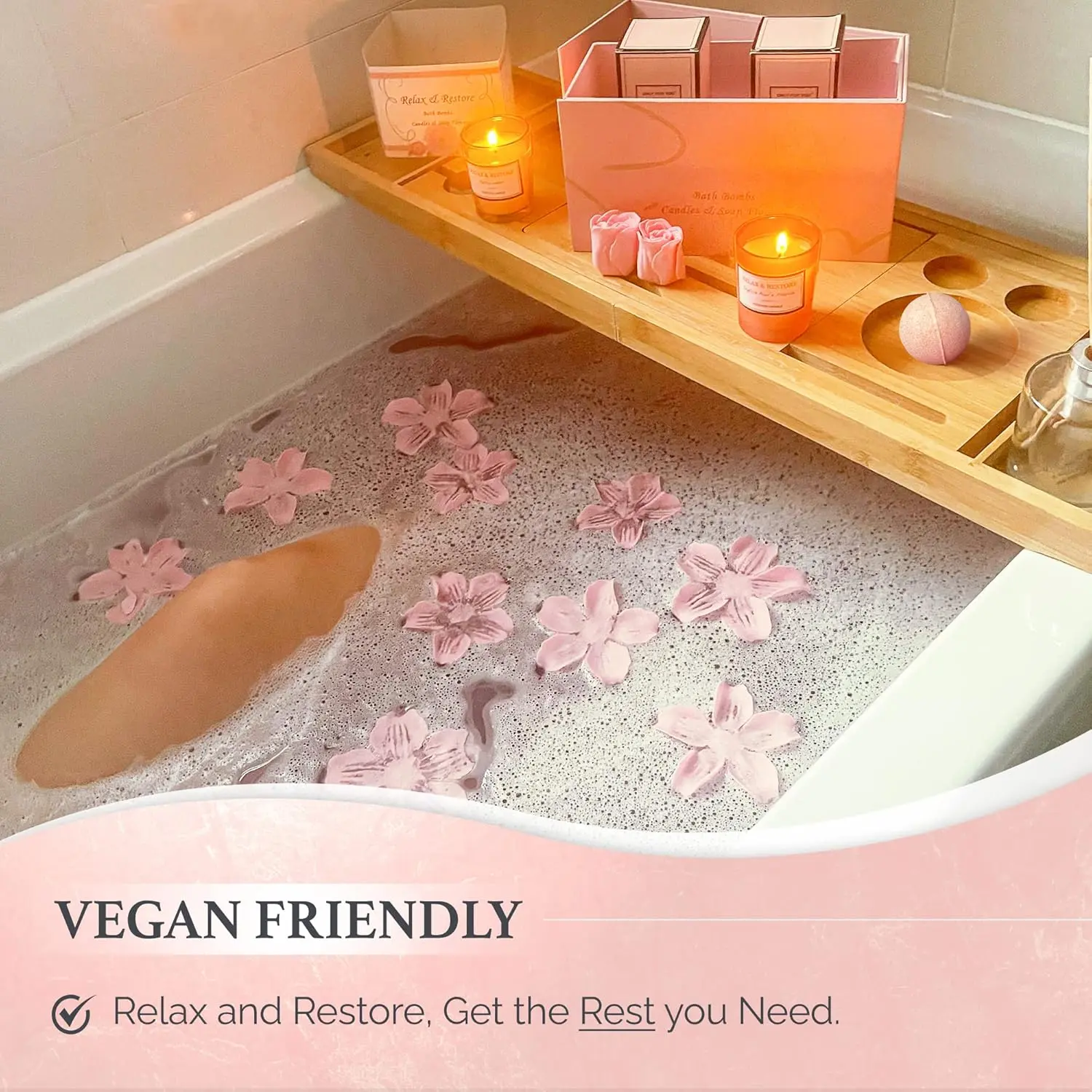 This gift set features scented soy candles and rose aroma bath bombs for women's relaxation, perfect as birthday gifts or for a home spa experience.