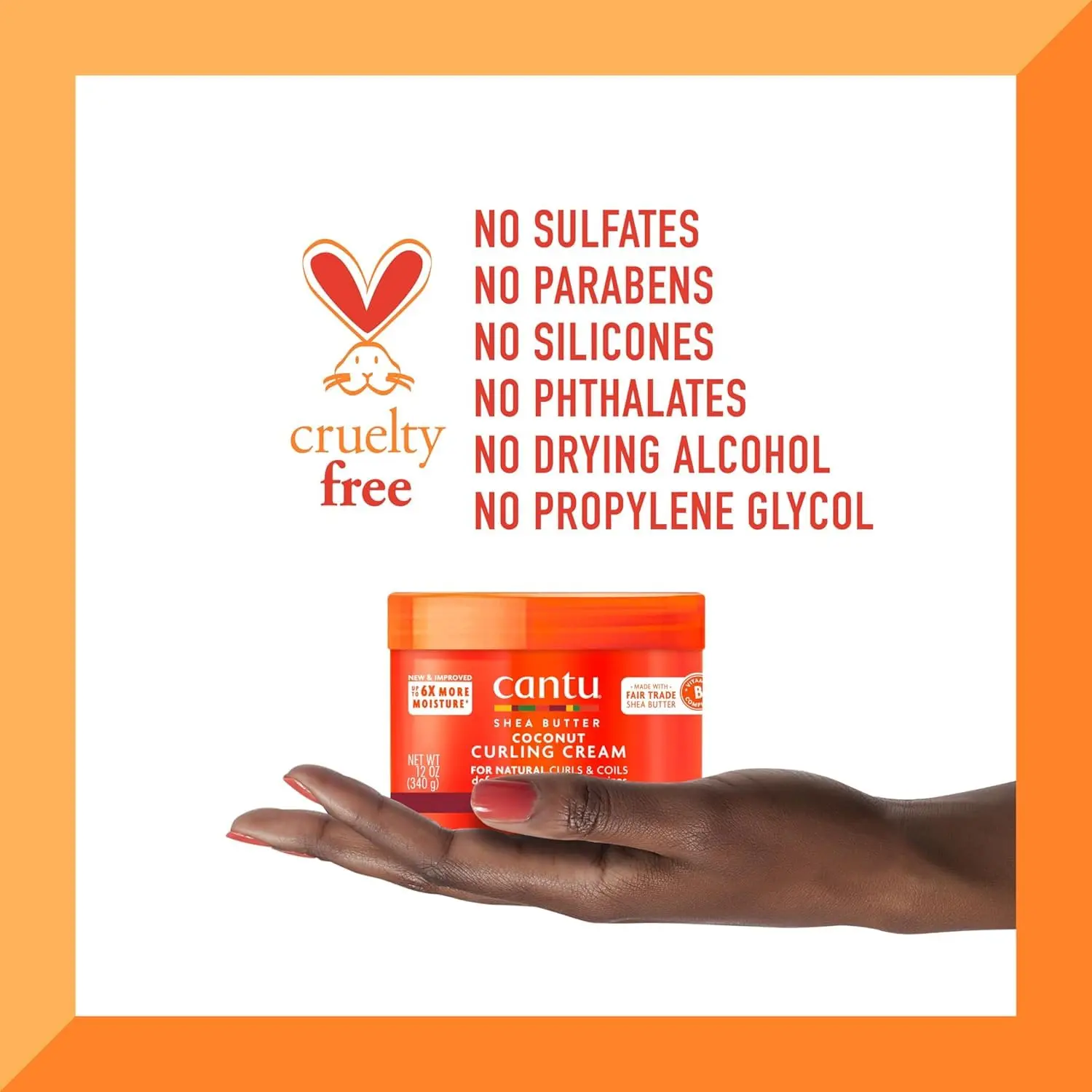 A 12oz jar of Cantu Coconut Curling Cream formulated for natural hair, offering hygienic packaging and a host of goodness.
