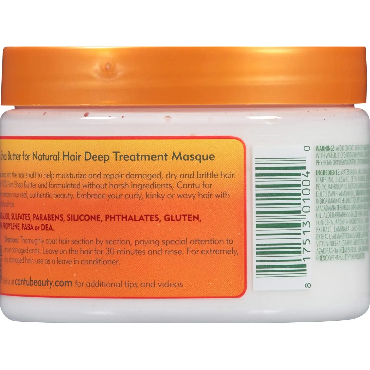 Cantu Shea Butter Natural Deep Treatment Masque provides intense moisture and strength, restoring your authentic beauty for curly, kinky, or wavy hair.