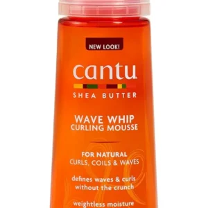 Cantu Shea Butter Wave Whip Curling Mousse defines natural waves and curls with weightless moisture, conditioning, and a touchable, frizz-free finish.