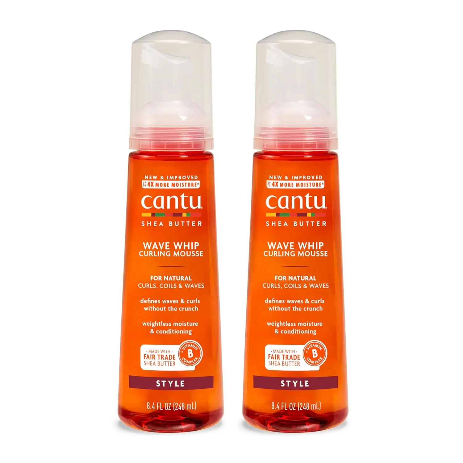Cantu Shea Butter Wave Whip Curling Mousse defines natural waves and curls with weightless moisture, conditioning, and a touchable, frizz-free finish.