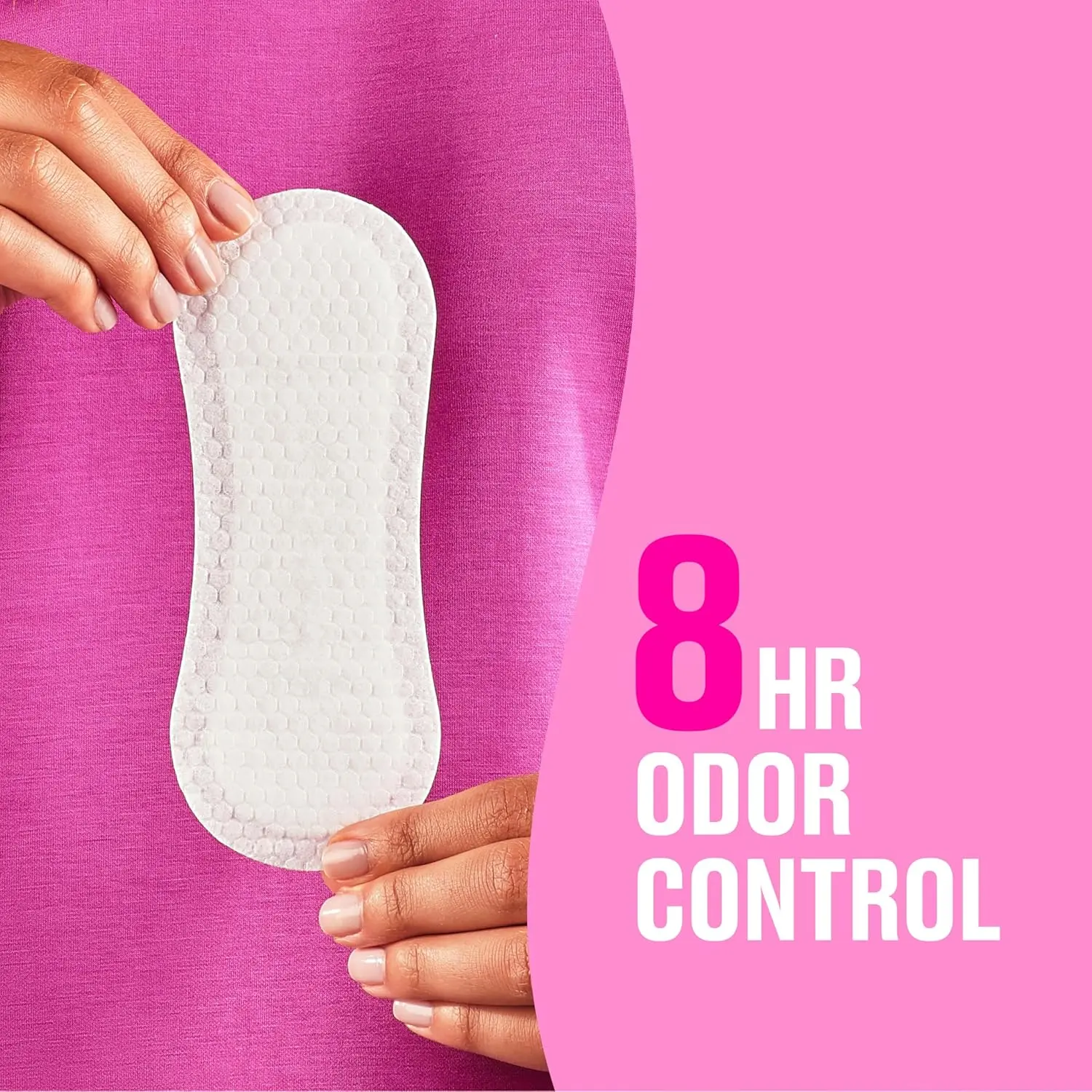 Unwrapped Carefree extra long panty liners provide all-day comfort, freshness, and reliable protection against leaks and odors.