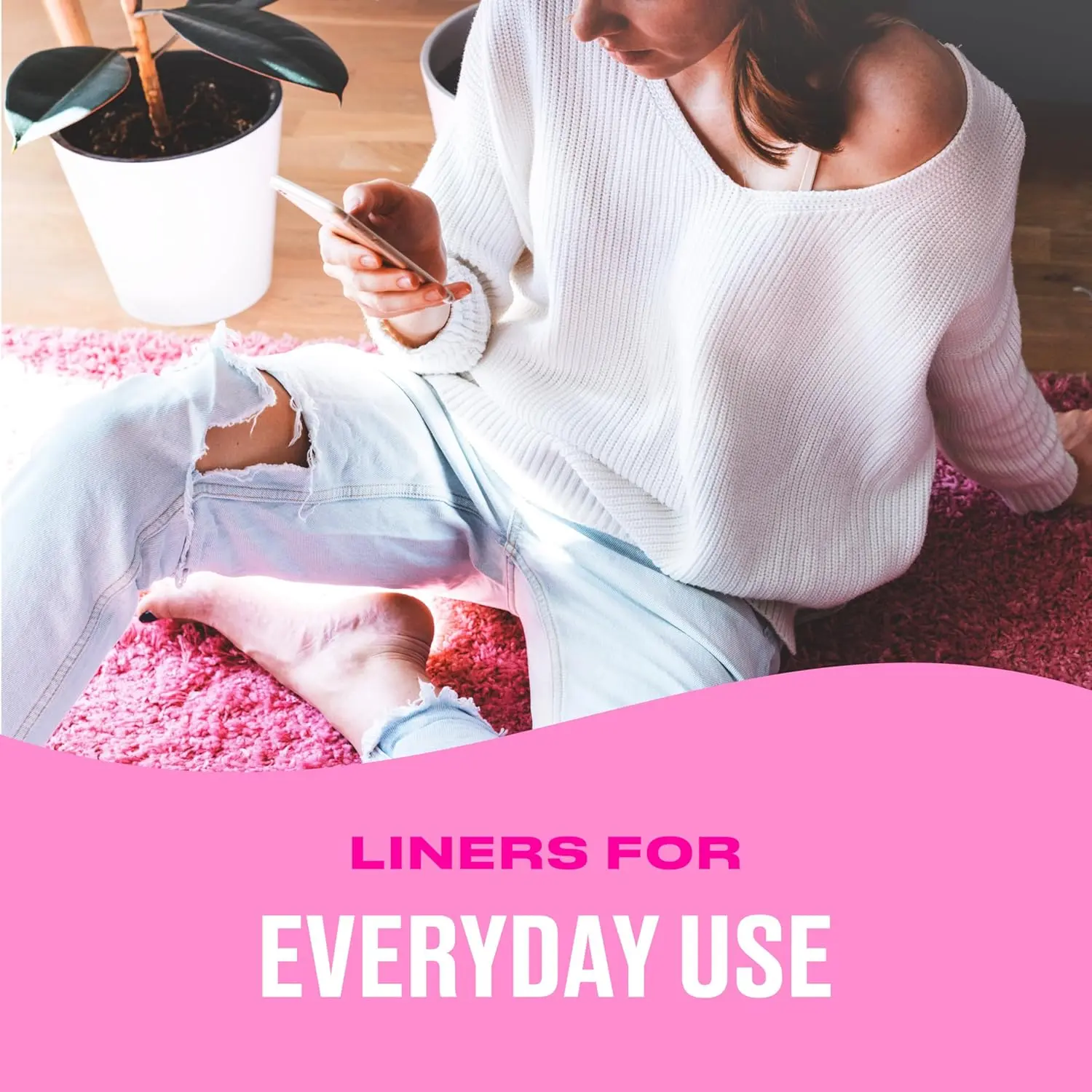 Unwrapped Carefree extra long panty liners provide all-day comfort, freshness, and reliable protection against leaks and odors.