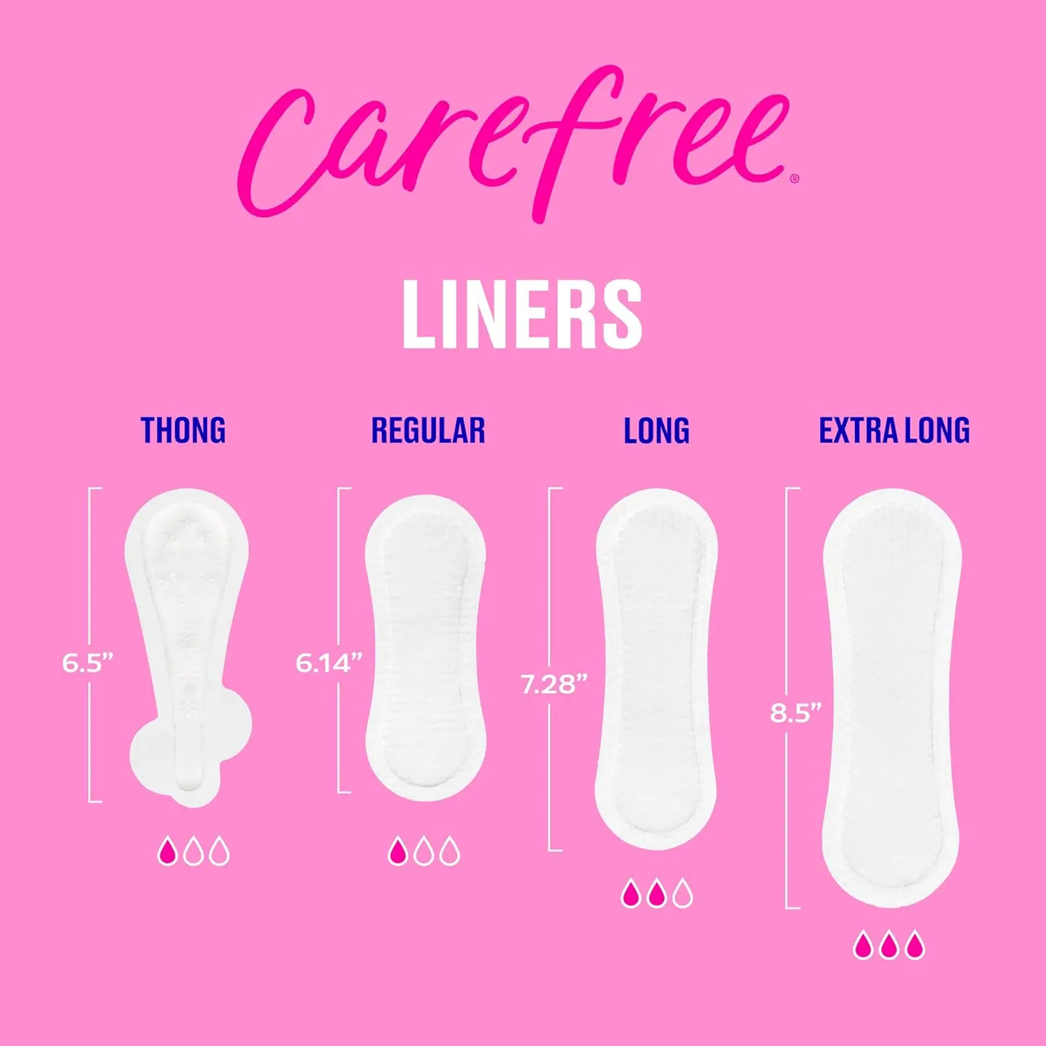 Unwrapped Carefree extra long panty liners provide all-day comfort, freshness, and reliable protection against leaks and odors.