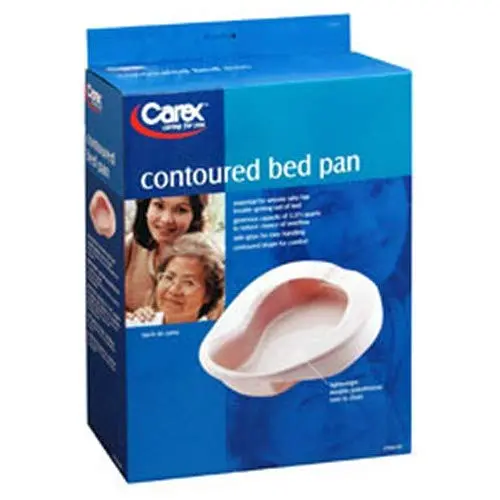 Three Carex hospital bed pans packaged together for convenient use.