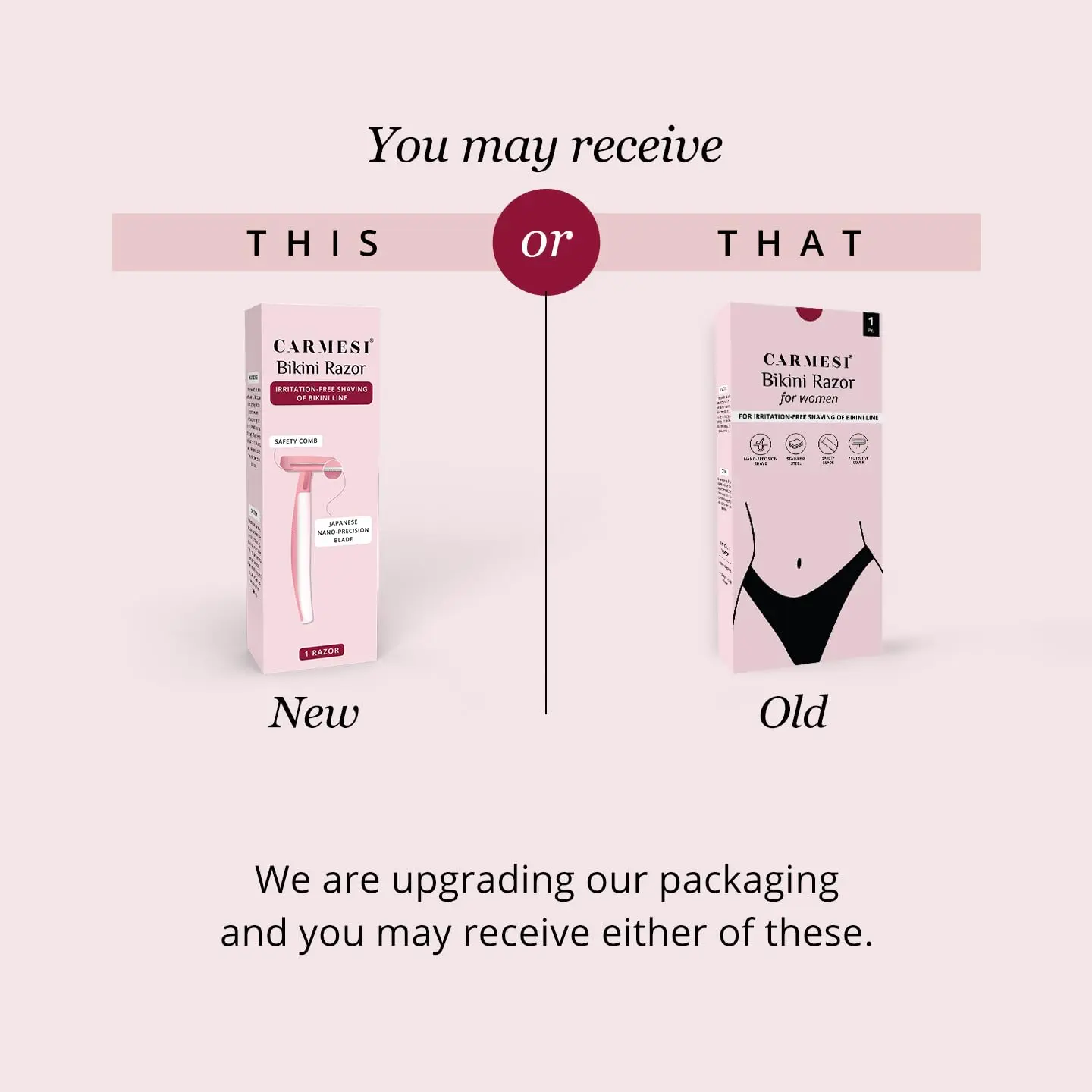 Carmesi Bikini Razor provides a painless and precise shave for women, featuring a safety comb to prevent nicks and cuts in delicate areas.