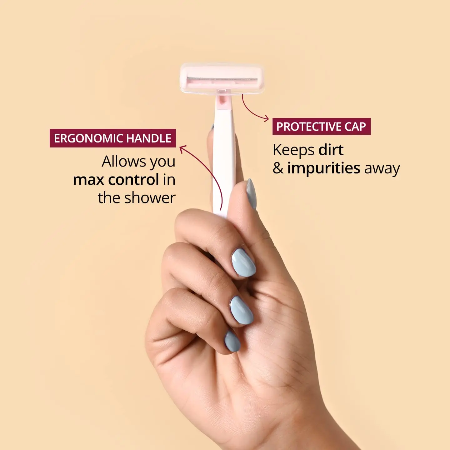 Carmesi Bikini Razor provides a painless and precise shave for women, featuring a safety comb to prevent nicks and cuts in delicate areas.