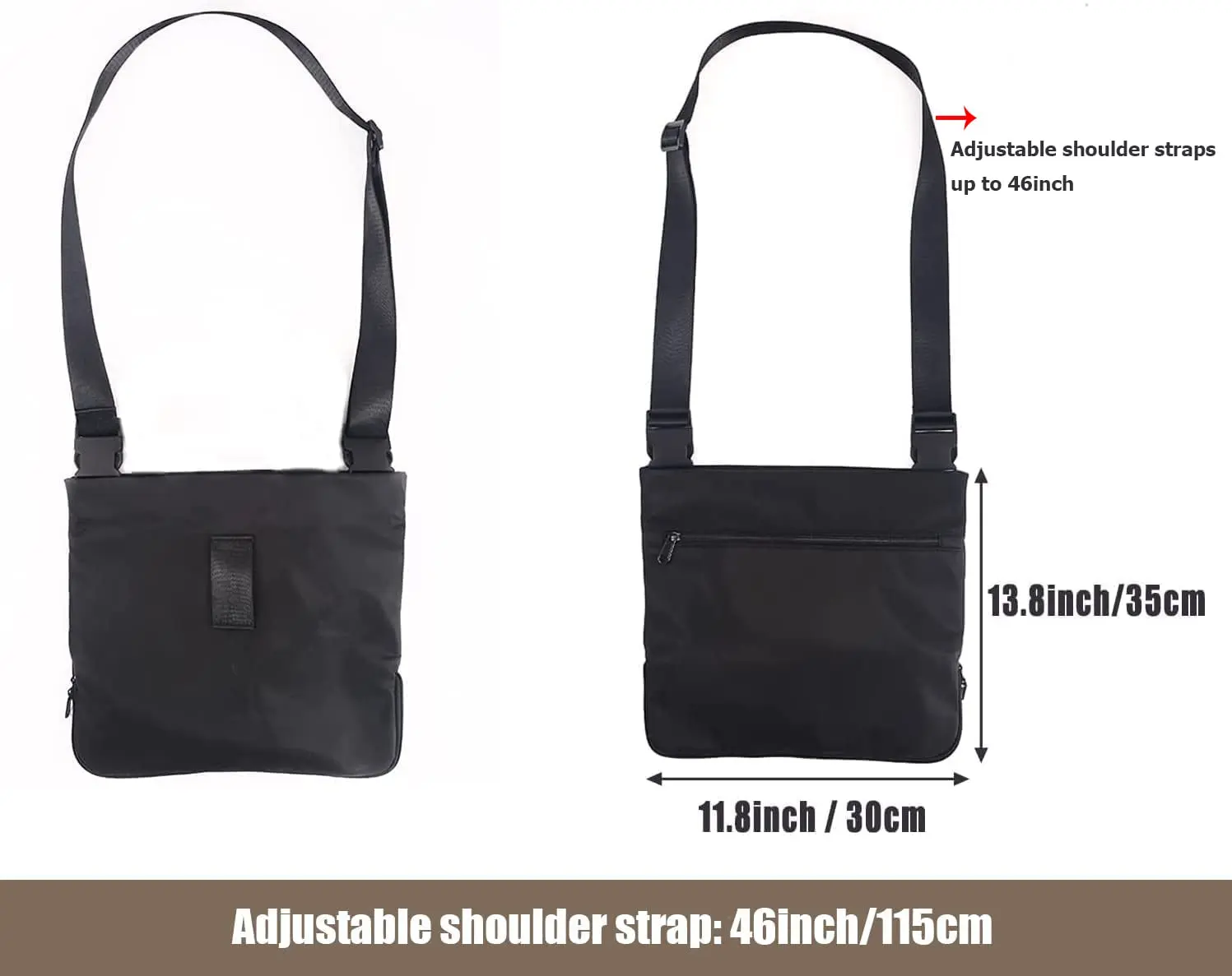 Waterproof nylon catheter bag holder with adjustable strap and tube cover for discreet and convenient urinary drainage bag carrying.