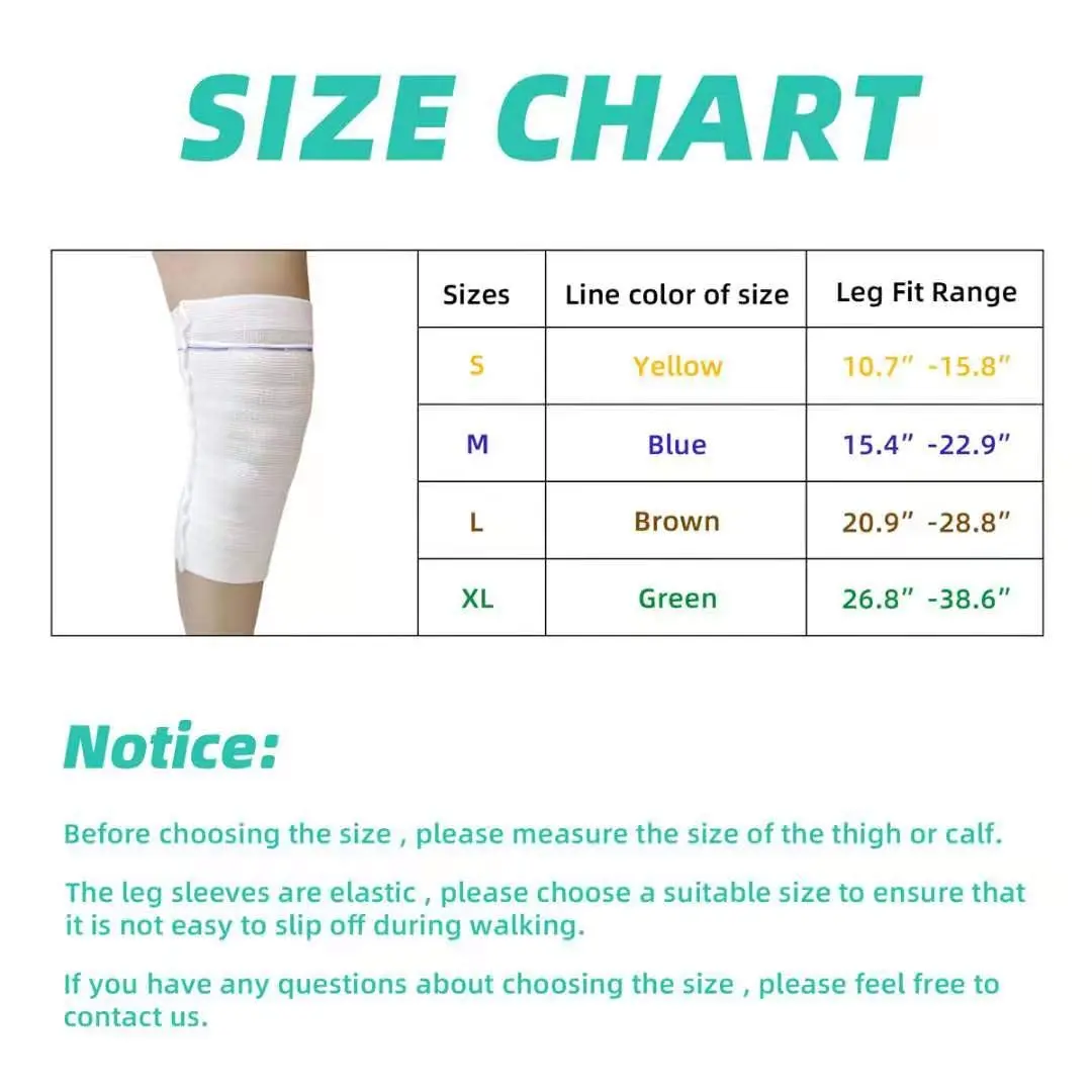 Comfortable catheter leg bag holder and urine sleeve provides discreet urinary drainage and washable incontinence supplies for men and women.