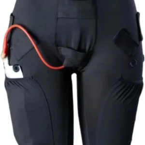 Black catheter underwear designed to discretely hold two 600ml leg bags, compatible with Foley, Nephrostomy, Suprapubic and Biliary catheters.