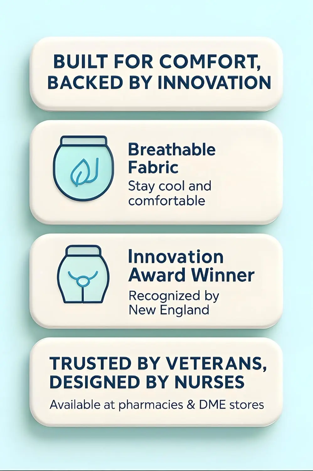 Black catheter underwear designed to discretely hold two 600ml leg bags, compatible with Foley, Nephrostomy, Suprapubic and Biliary catheters.