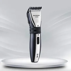 Electric hair clipper with ceramic and titanium alloy blade, rechargeable via USB for haircuts and styling.