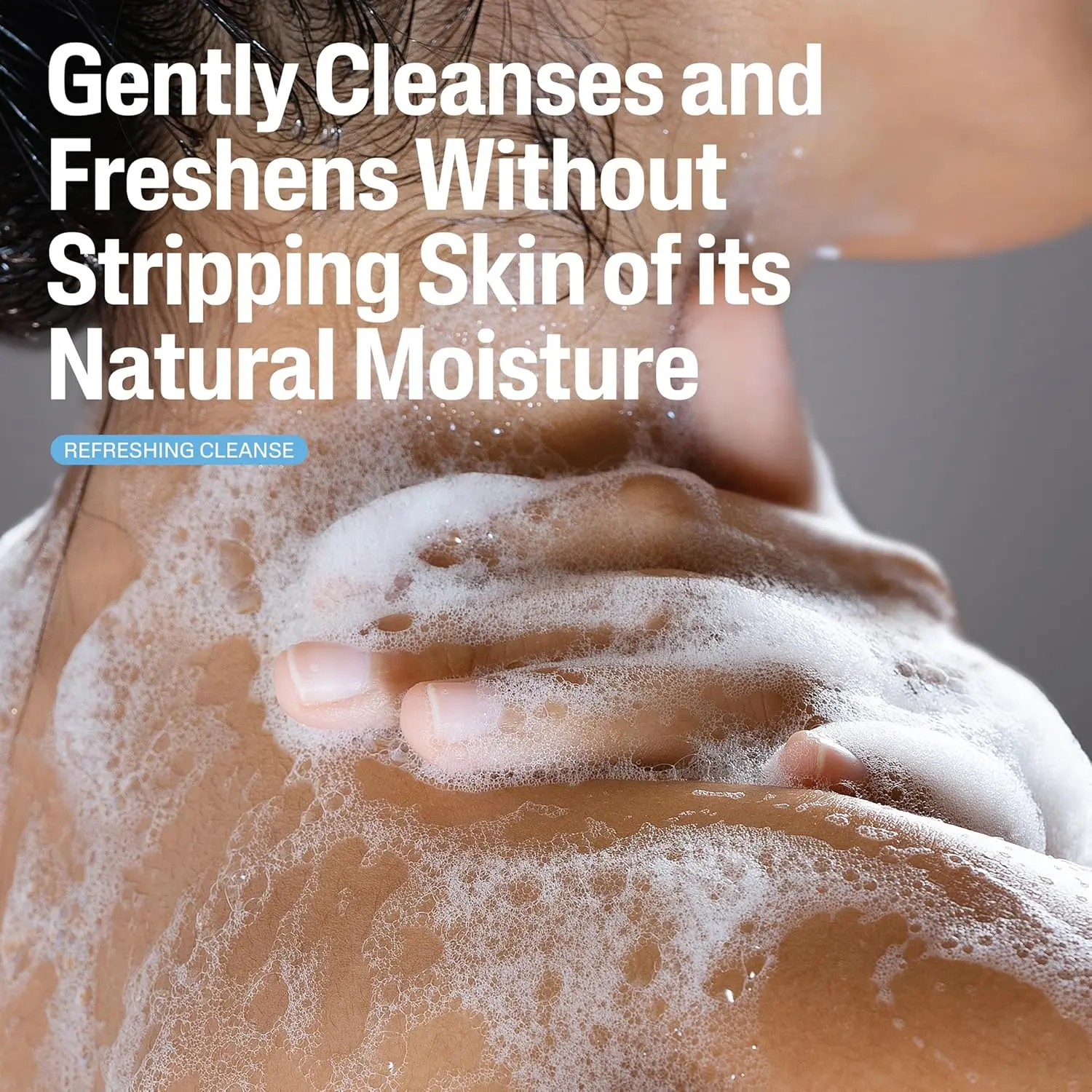 A bottle of Cetaphil Ultra Gentle Refreshing Body Wash formulated with aloe vera and vitamin B5, dermatologist tested and hypoallergenic for sensitive skin.
