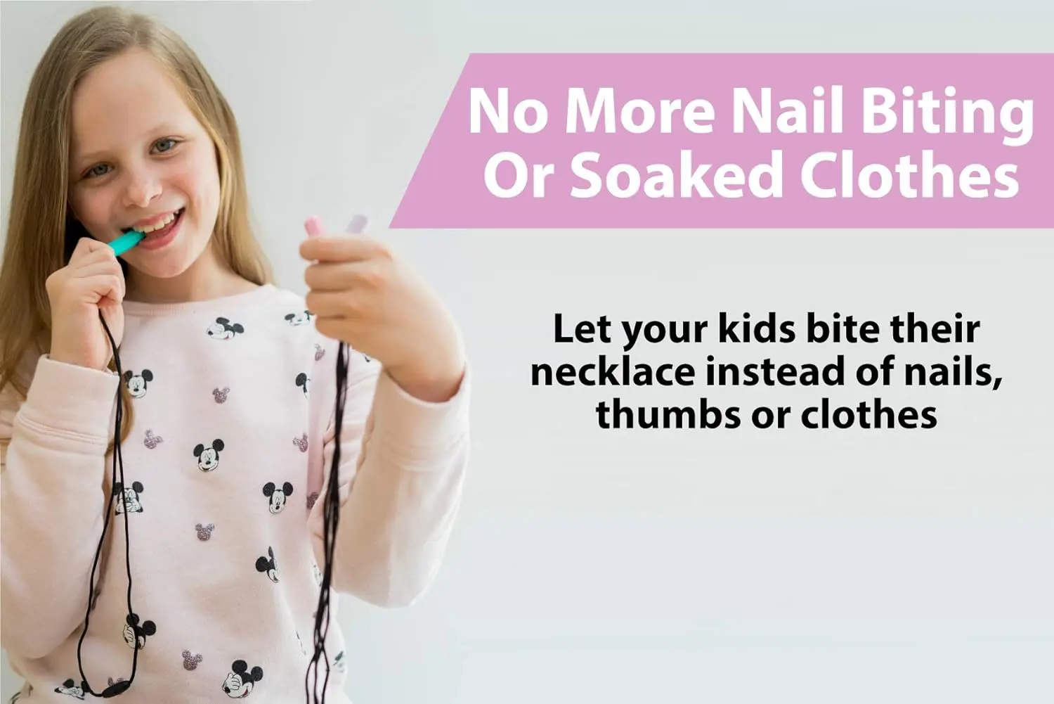 This set of three sensory chew necklaces provides a safe and calming chewing outlet for kids and adults with anxiety, autism, or ADHD.