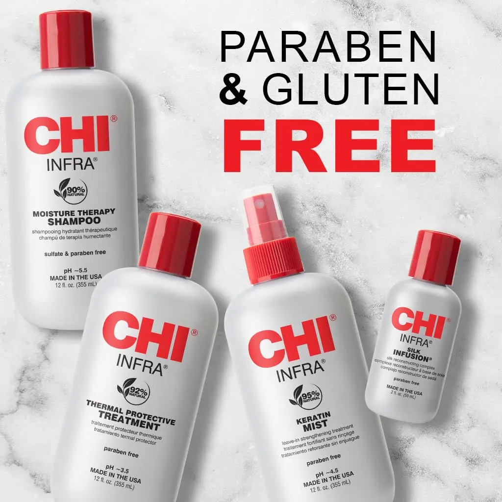 CHI Home Stylist Kit with shampoo, treatment, keratin mist, and silk infusion for strong, protected, soft, shiny, and moisturized hair.
