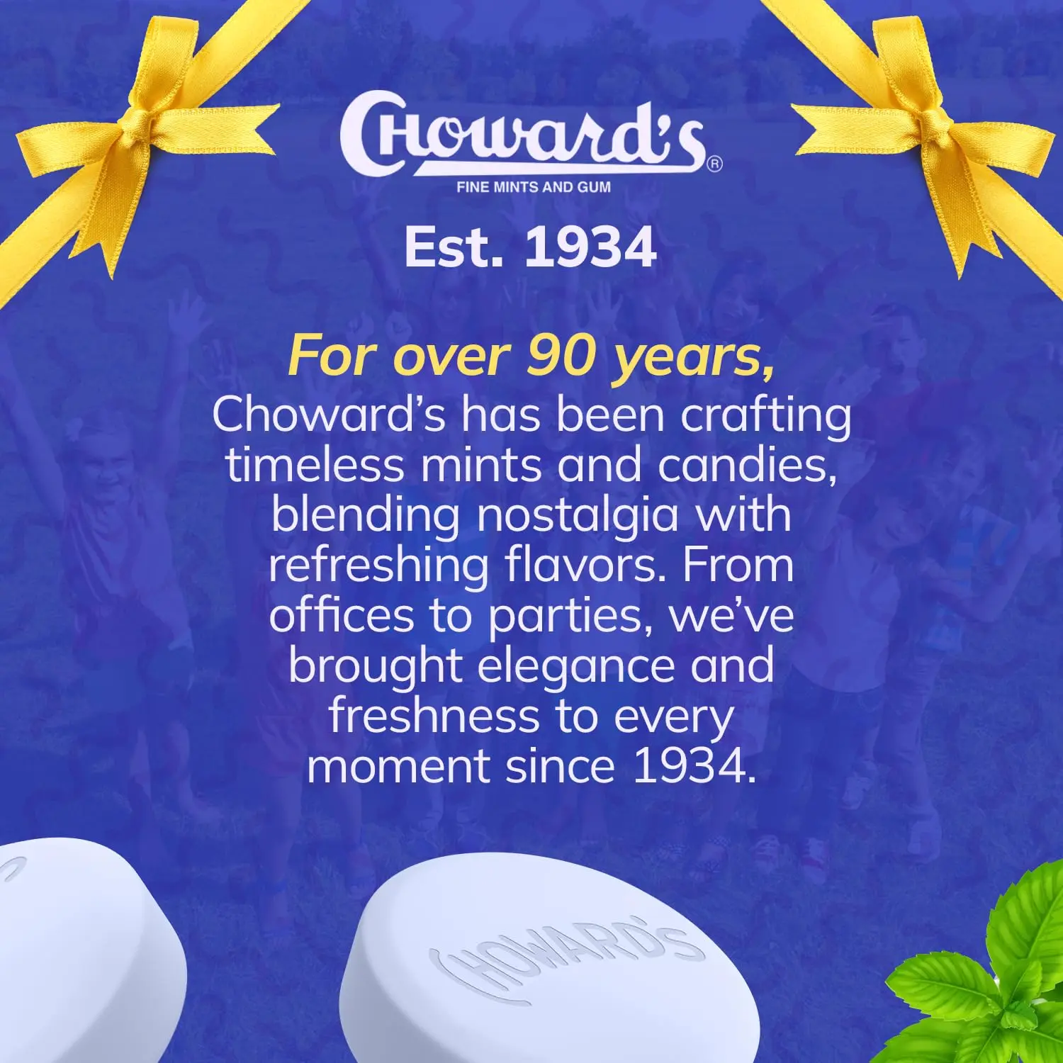 This three-pack of Choward's vintage peppermint candies, with 49 individually wrapped mints in each bag, delivers a bold and refreshing flavor perfect for sharing and on-the-go freshness.