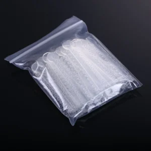 These transparent orthodontic ligature ties made of medical grade polyurethane are latex-free, highly elastic, and provide excellent holding capability for dental braces.