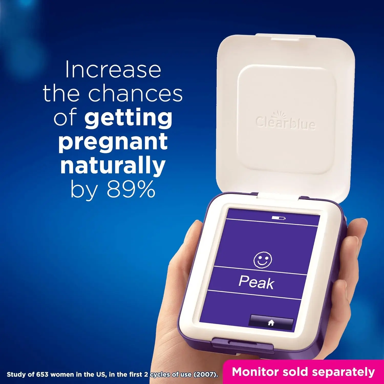 This pack includes 20 Clearblue fertility tests for use with the Advanced Fertility Monitor to track ovulation and 4 Clearblue pregnancy tests for early detection.