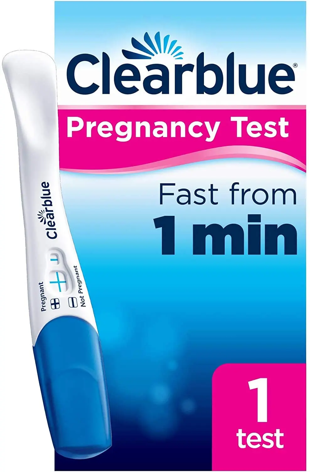 A Clearblue Rapid Detection Pregnancy Test that provides results as fast as 1 minute and is over 99% accurate from the day of your expected period.