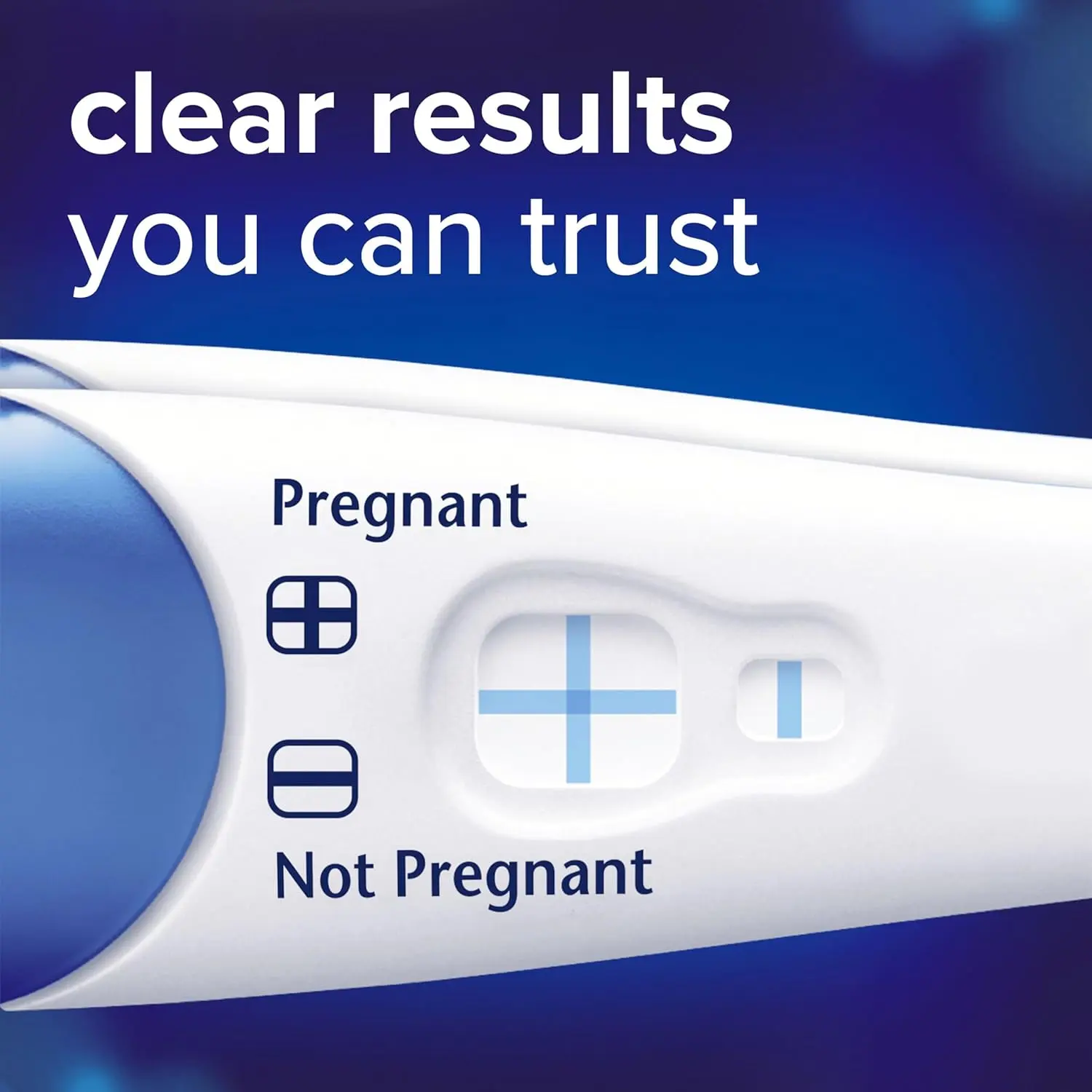 Two Clearblue rapid detection pregnancy tests for home use, promising results in as fast as one minute and over 99% accuracy.