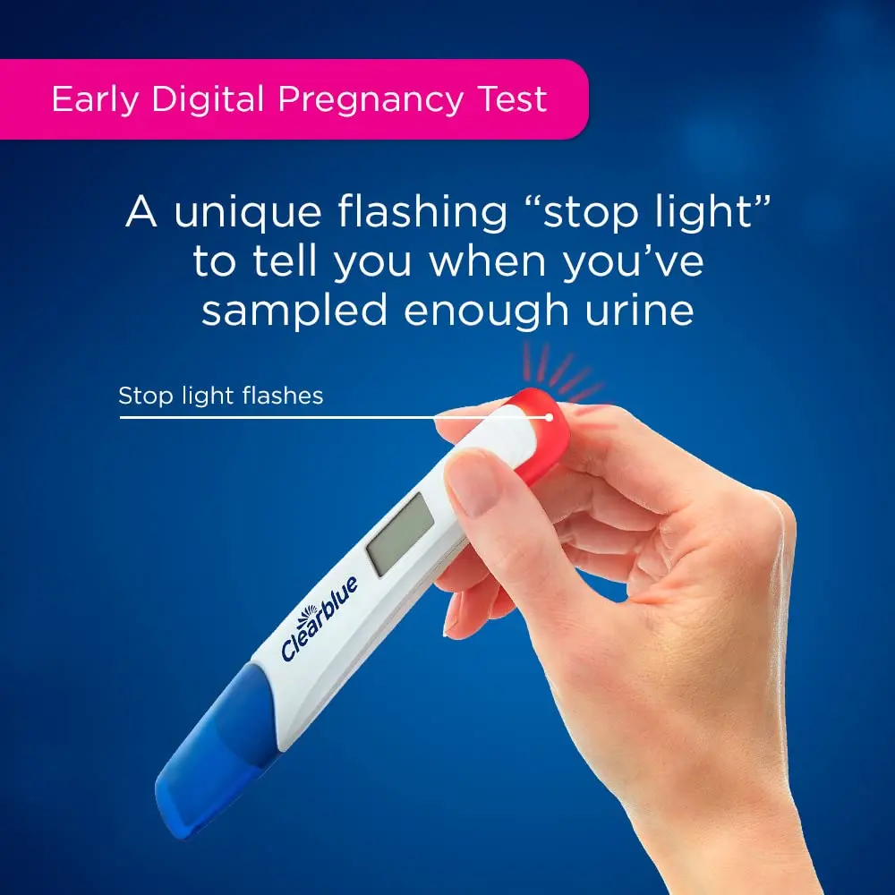 Three Clearblue pregnancy tests, including early detection, digital, and rapid tests, offering over 99% accuracy and results up to 6 days sooner.