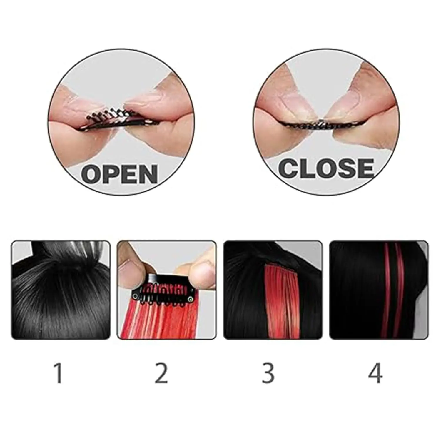 This vibrant image showcases a pack of twelve 50cm curly and wavy clip-in hair extensions in rainbow colours, perfect for adding highlights to parties, daily styling, or cosplay events with a comfortable and lightweight design.