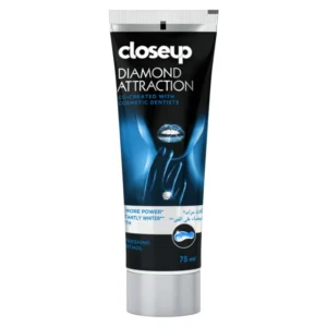 Closeup Diamond Attraction Power White Toothpaste with refreshing menthol flavor helps you achieve instantly whiter teeth and fresh breath.