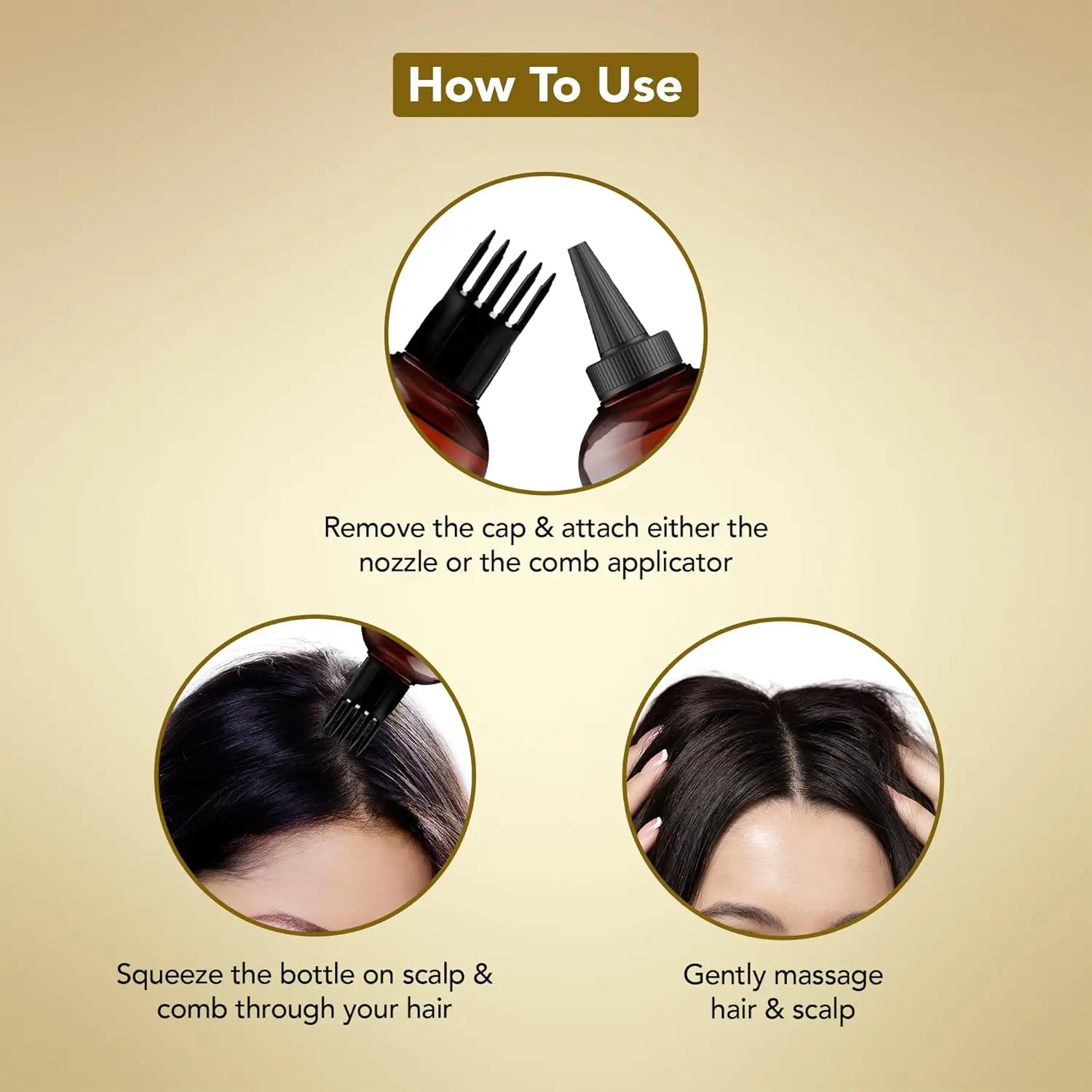 Botanic Hearth coconut and zinc hair oil nourishes dry hair, balances the scalp, and promotes healthy hair growth with its included nozzle and comb applicator.