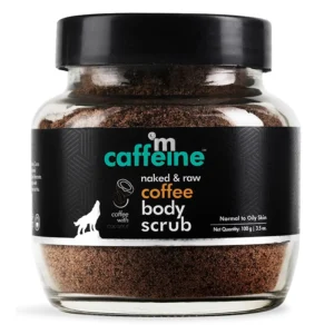 Exfoliating coffee body scrub with coconut oil to remove tan, dead skin, and dirt, revealing soft and smooth skin for both men and women.