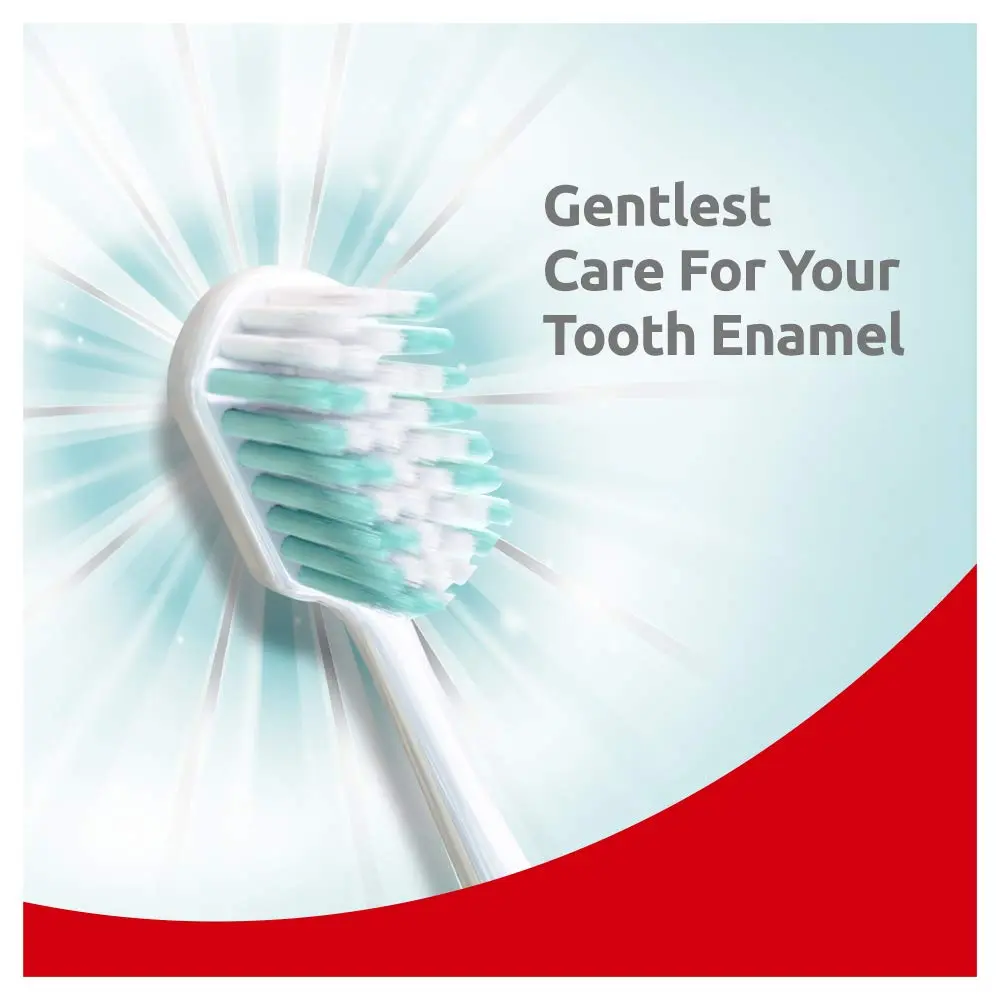 This image shows a four-pack of Colgate Gentle Enamel Toothbrushes with ultra-soft bristles, designed for sensitive teeth and gentle enamel protection.