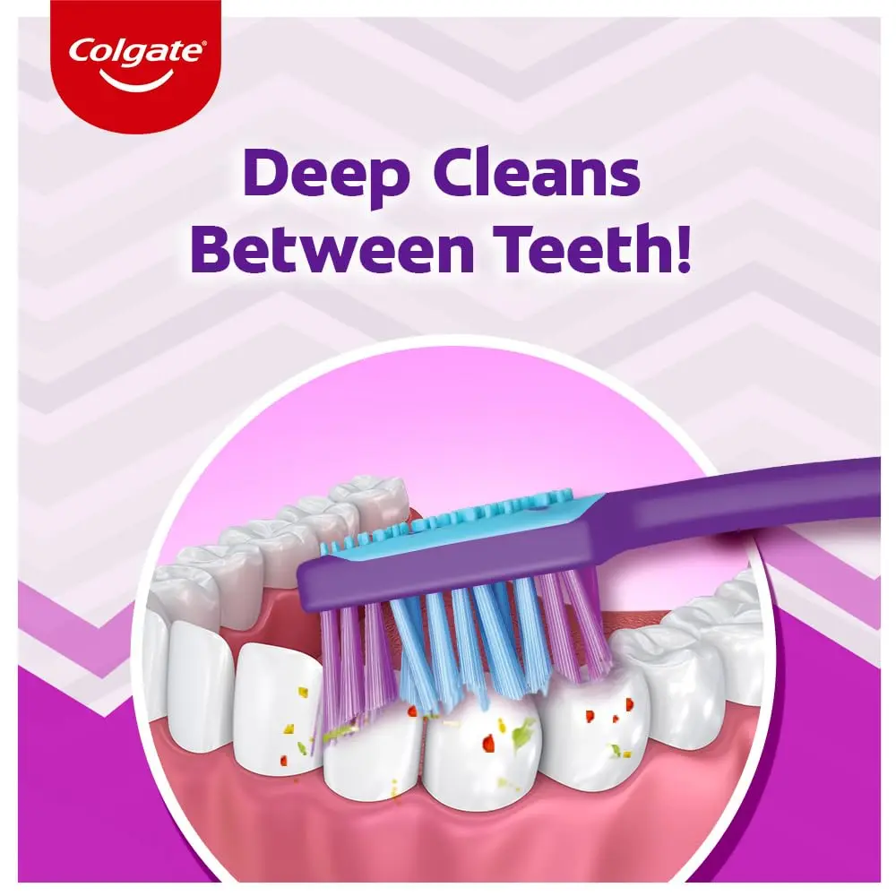 Six Colgate ZigZag soft bristle toothbrushes, a convenient pack for complete oral hygiene.