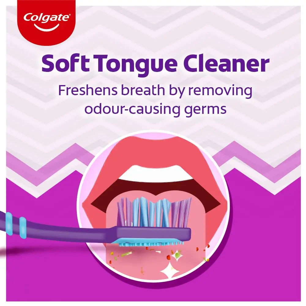 Six Colgate ZigZag soft bristle toothbrushes, a convenient pack for complete oral hygiene.