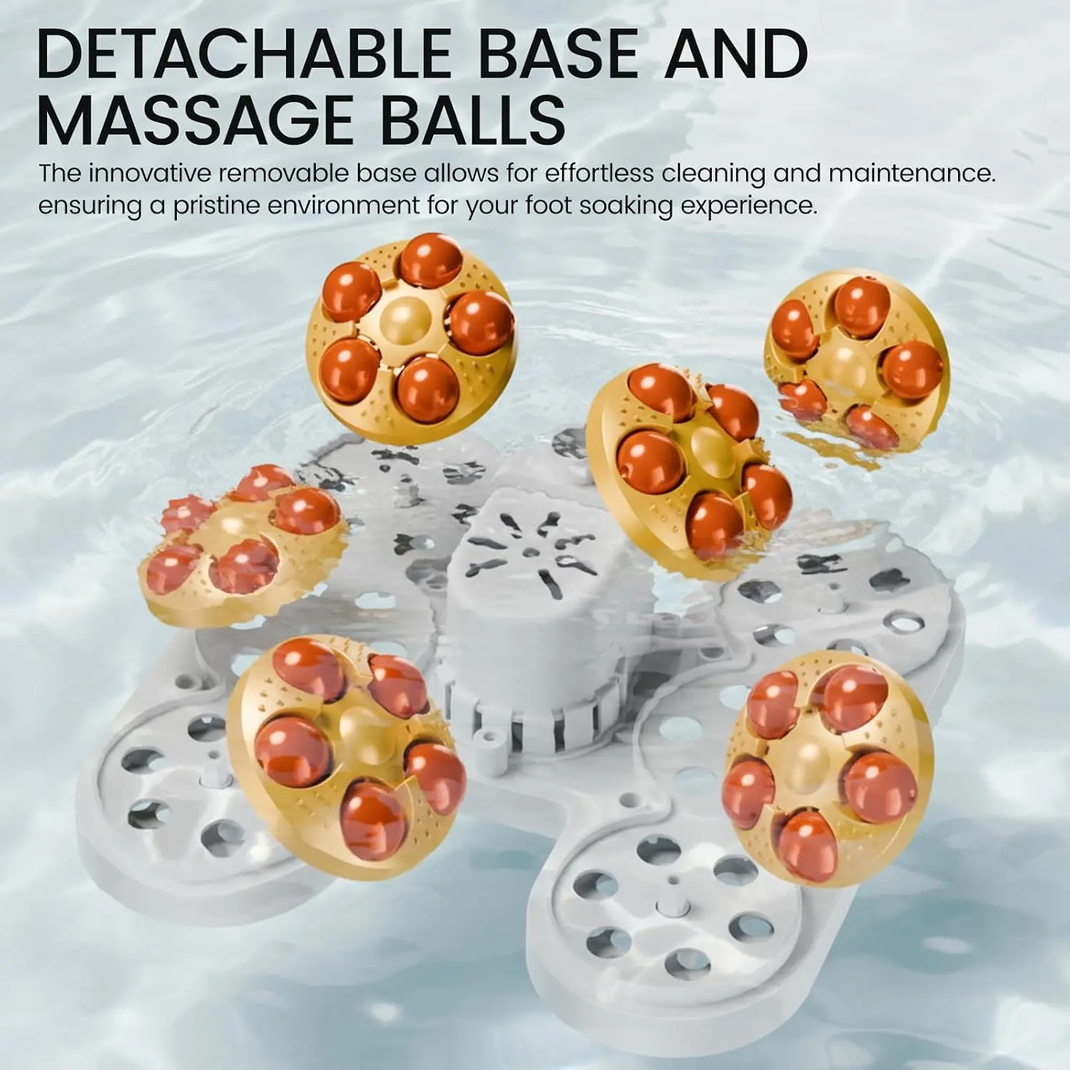 Collapsible foot spa with heat, massage rollers, and remote control for relaxing foot care at home.