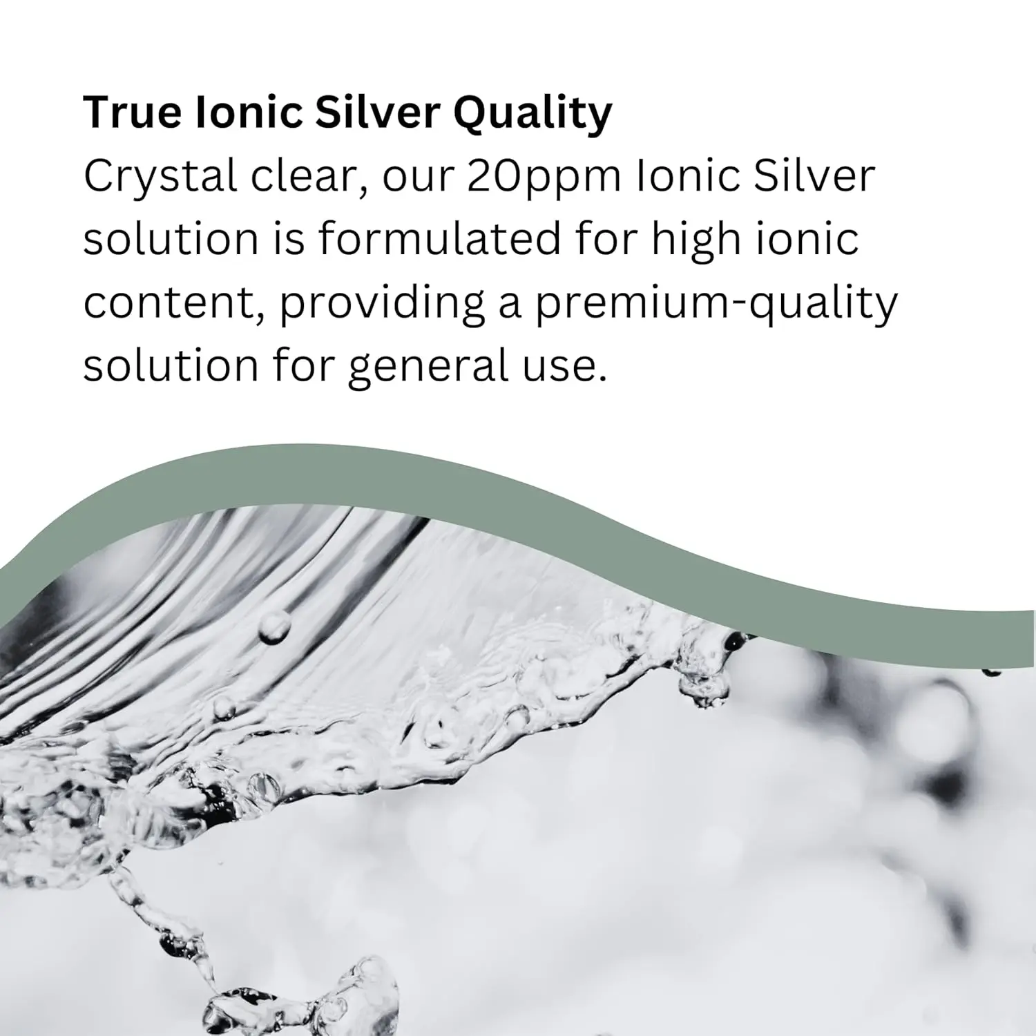 A 100ml amber glass dropper bottle of 20ppm Colloidal Silver, a natural antibacterial solution made with pure silver and reverse osmosis water, manufactured in the UK.