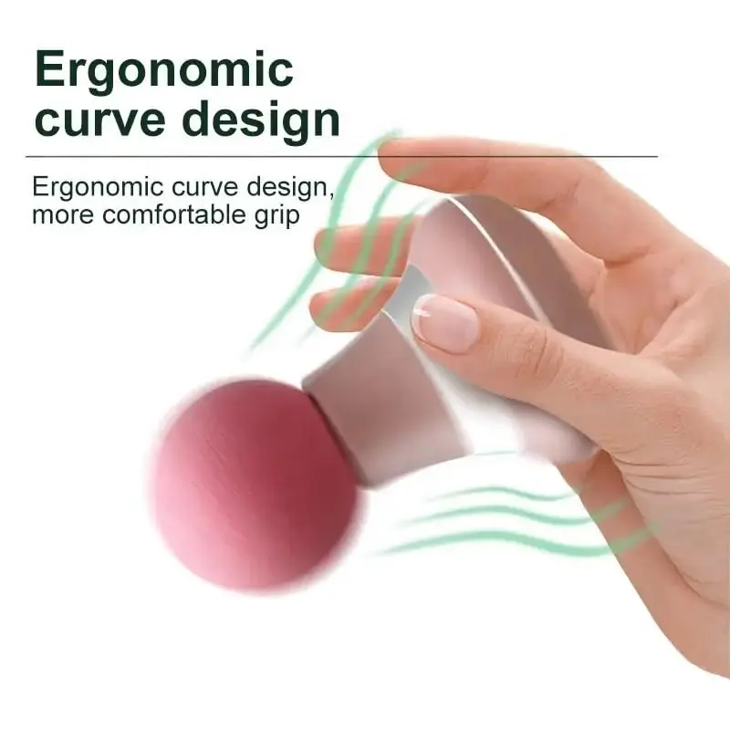 Pink compact handheld electric massage stick with six vibration modes for relieving muscle tension in the neck, shoulder, and back.