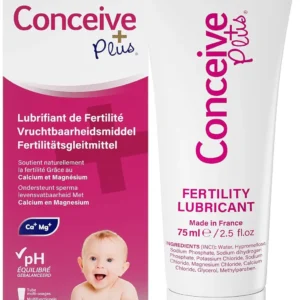 A tube of Conceive Plus Fertility Lubricant Intimate Gel, 75ml, designed to support natural conception.