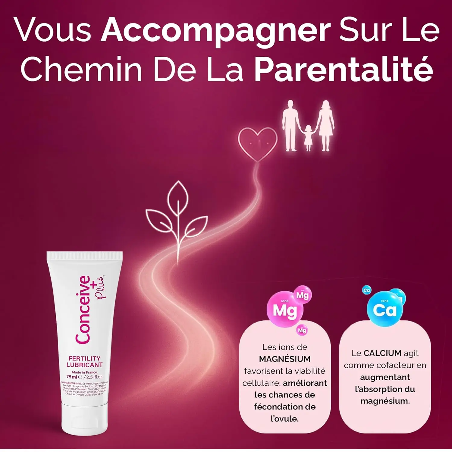 A tube of Conceive Plus Fertility Lubricant Intimate Gel, 75ml, designed to support natural conception.