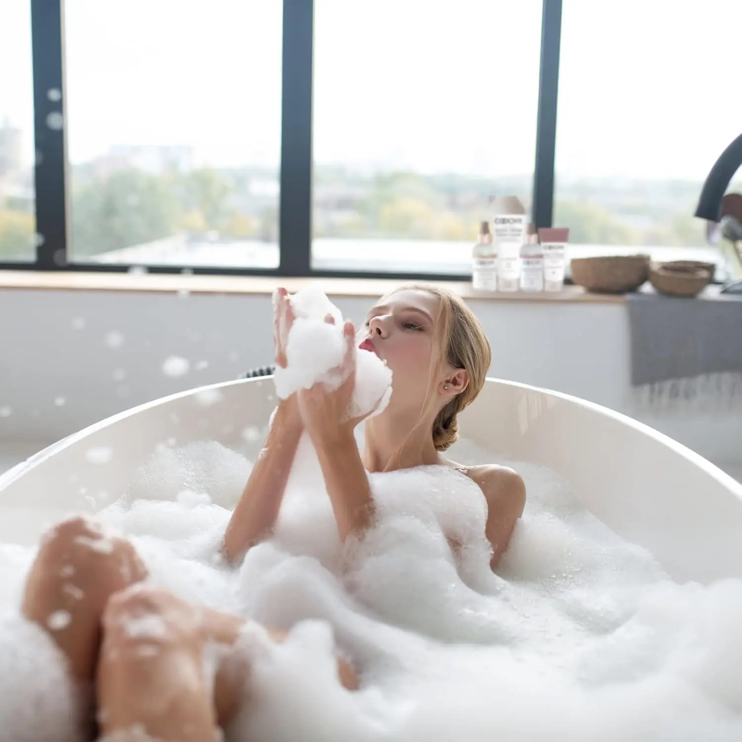 A bottle of Coochy Shave Cream Au Natural for gentle and comfortable personal grooming.