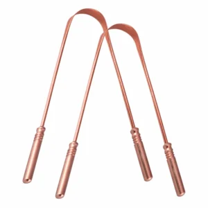 This copper tongue scraper removes bacteria and toxins, improving taste and digestive health for adults and kids.