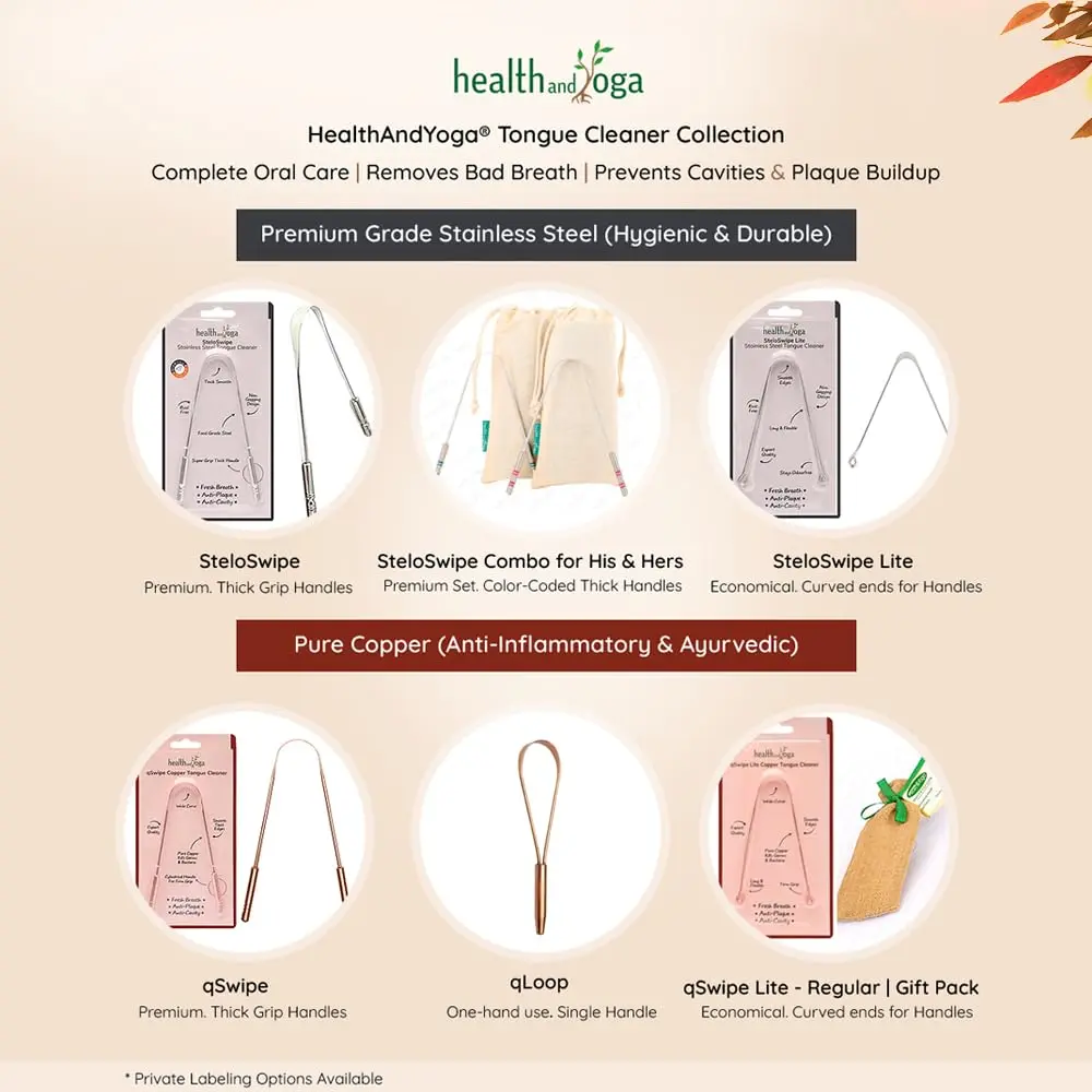 This single SoulGenie HealthAndYoga copper tongue cleaner features an easy one-hand use design, larger surface coverage, and promotes Ayurvedic copper health for fresher breath and total oral hygiene.