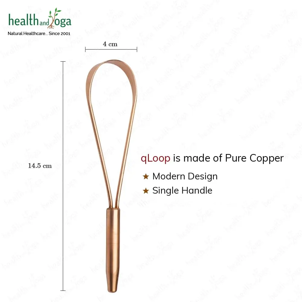 This single SoulGenie HealthAndYoga copper tongue cleaner features an easy one-hand use design, larger surface coverage, and promotes Ayurvedic copper health for fresher breath and total oral hygiene.