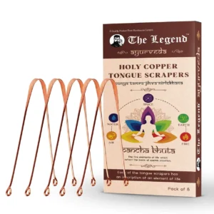 This pack of five copper tongue scrapers helps remove bacteria for fresher breath, better oral health, and improved taste.